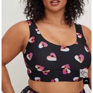Torrid Electric Hearts Wireless Scoop Bikini Top sz 2XL Swim Bikini Top
